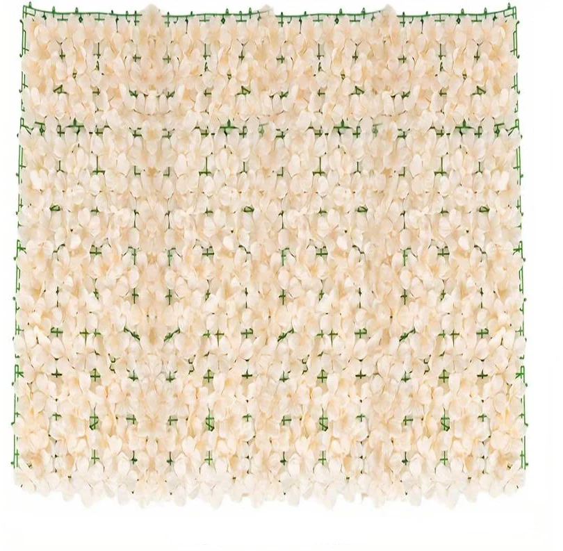 Rulou Artificial de Gard Viu, AT PERFORMANCE din PE Anti-UV, Flori Alb Rose, 100x300 cm